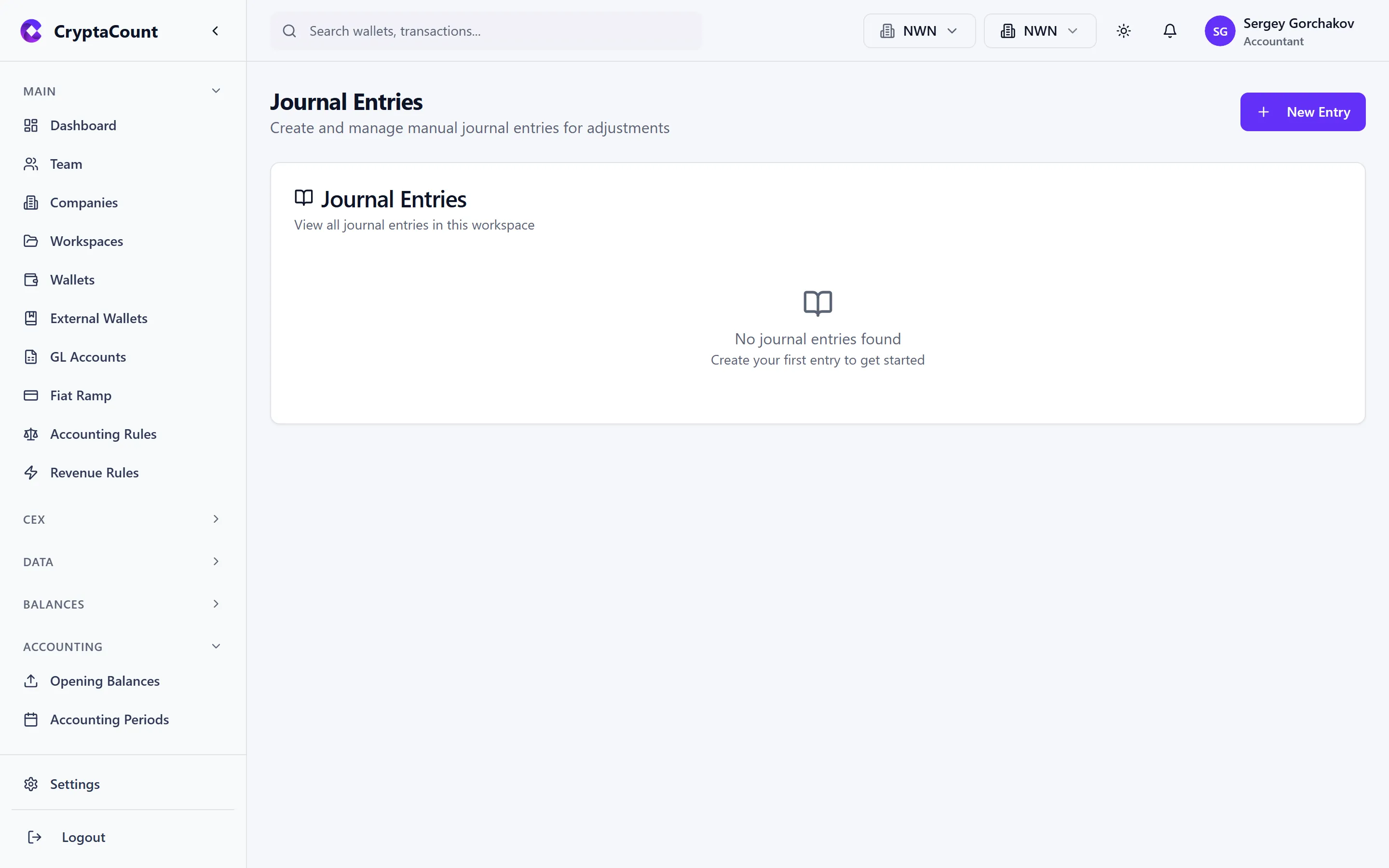 Journal ledger with hash chain