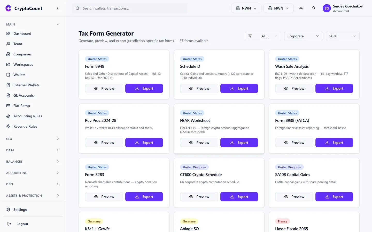 Tax form generator