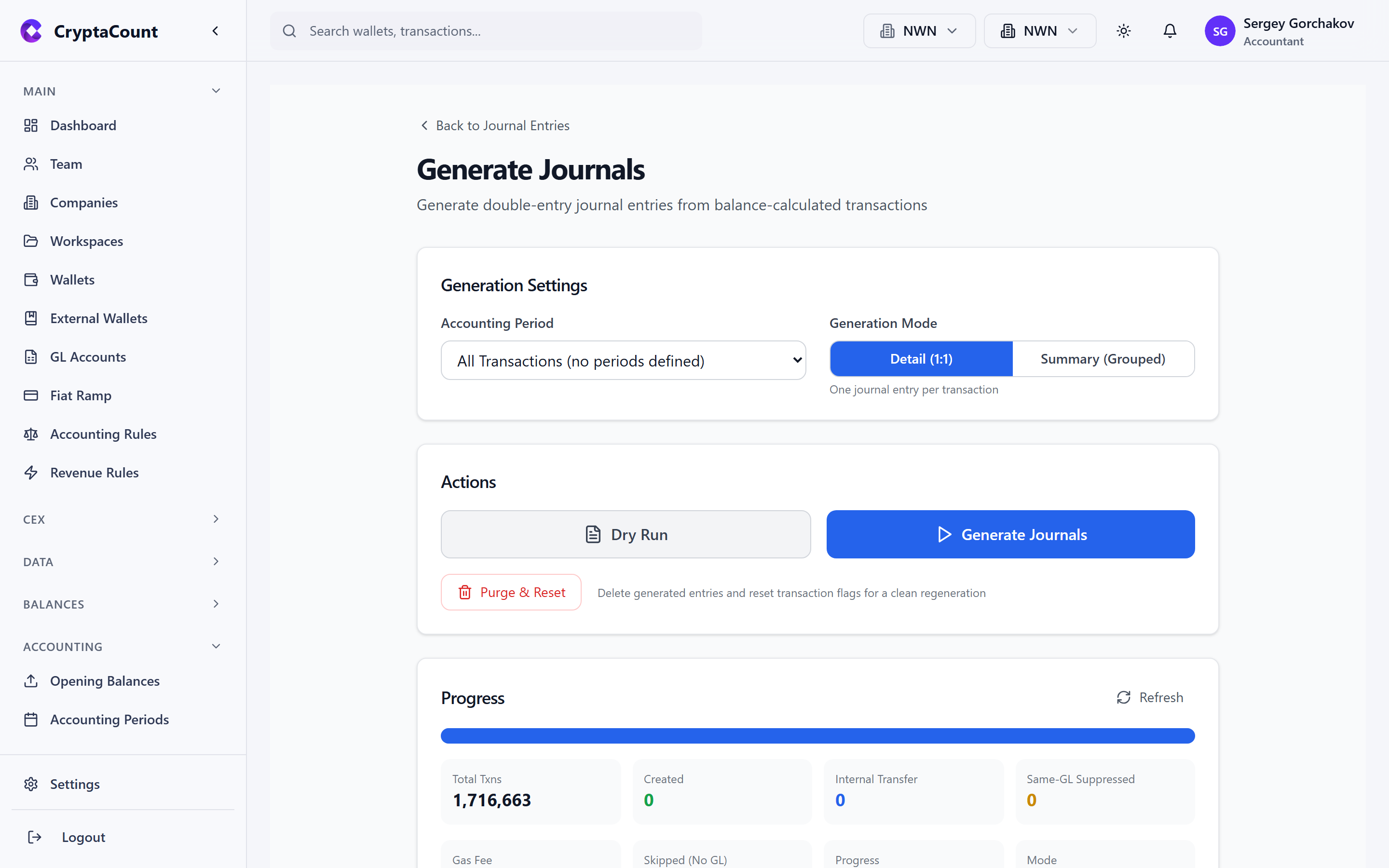 Workflow de génération de journaux
